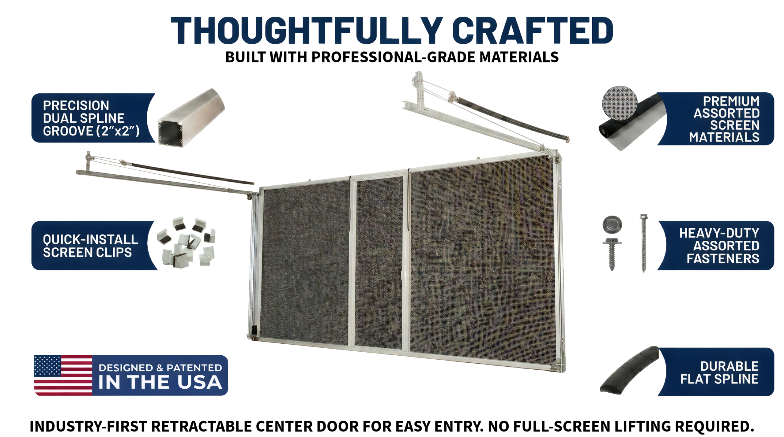 Lifestyle Retractable Screen — anatomy and components